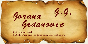 Gorana Grdanović vizit kartica